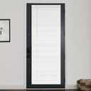 LazBlinds 1" Vinyl Mini Blinds - Cordless French Door Blinds for Privacy, Light Filtering Horizontal Shades for Front Door & Patio Sidelight, 26" W x 72" H, White