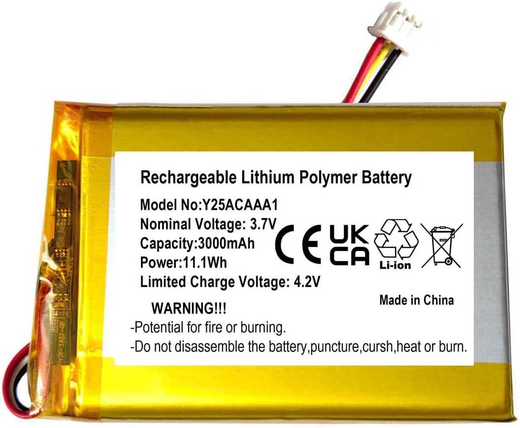 AOLIKES 3.7v 3000mAh Battery Replacement for iFamily SM650 / SM651 Large 5" Screen Baby Monitor