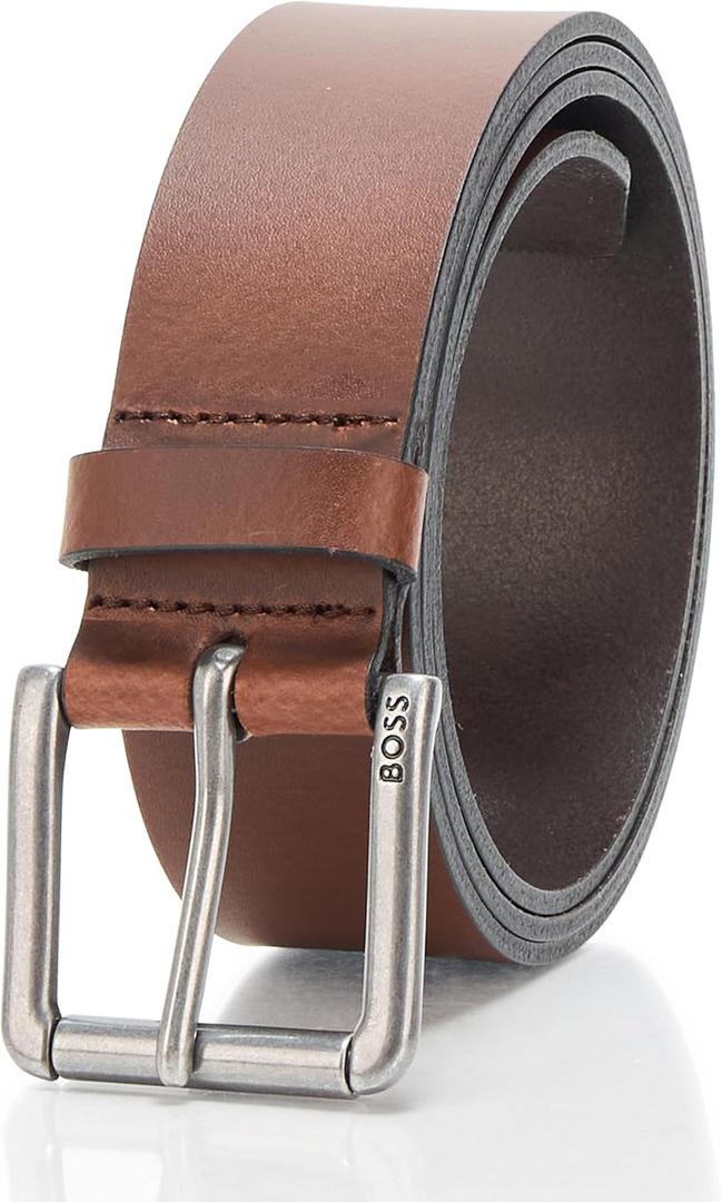 BOSS mens Joris Smooth Leather Belt (34, Cappuccino Brown)