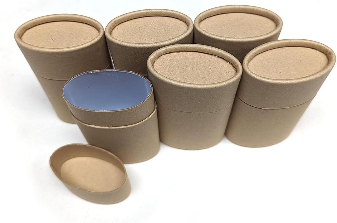 Empty Cardboard Deodorant Containers 75g (2.5 oz) - Oval Shape - Push-Up Style (6-Pack, Brown)