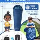 KingCamp 45°F Kids Sleeping Bag, Lightweight Waterproof & Compact Flannel Sleeping Bags Cold Weather & Warm Youth Essentials Gear Accessories for Camping, Fits 10-12 Children up to 4'7"-5'5" Tall