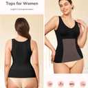 LODAY Compression Tanks for Women Shapewear Tank Top Tummy Control V Neck Camisole Cami Tops (Black, XL)