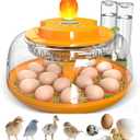 18 Egg Incubators for Hatching Eggs, Egg Incubator Incubator with Automatic Turning and Humidity Control, Auto Water Replenishment, 2 Size Trays, Air Vent, for Chicken Duck Quail Goose Eggs