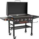 Blackstone 36 Griddle with Hood & Four Stainless Burners - Gas Griddle with Hood, Wheels, Two Side Shelf & Magnetic Hooks  Heavy Duty Outdoor Griddle Station for Backyard, Patio - 1899