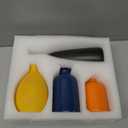 Colorful Ceramic Bud Vases Set of 4 - Modern Yellow, Orange, Blue Small Vases for Home Decor - Ideal for Living Room, Kitchen, Office, Bathroom, Mantle, Entrance, Farmhouse & Coffee Table Decorations (Multicolor Suit-b)