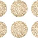 DII Woven Paper Tabletop Collection Holiday or Event Décor, Round Placemat Set, 15" Dia, Taupe, 6, Piece