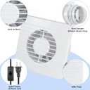 4inch Exhaust Fan, Window Wall Mount Vent Extractor Fan w/Button Switch, Cord for Kitchen Bathroom Workshop Garage (Grilles Panel with Mesh)