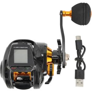 Digital Fishing Baitcasting Reel - 6.3:1 Gear Ratio, Aluminum Alloy Large Display Fishing Reel with Accurate Line Counter, Brake, 10kg Braking for FORCE