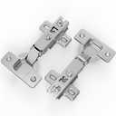 Chibery 2 Pack Full Overlay Cabinet Hinges, Regular Standard Closing, Slide-on, Self-Closing, Frameless Concealed Euro 105 Degree Compact Hinges for Kitchen, Bathroom, 3/4" Overlay, Nickel Plated
