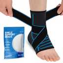 Ankle Brace for Women & Men: Adjustable Straps Compression Support Sleeve for Plantar Fasciitis Relief Achilles Tendonitis Brace & Foot Stabilizer for Sprained Ankle Recovery (M: 8''-12'')