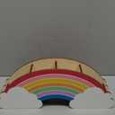 Bright Creations Rainbow Wooden Pen Holder for Desk Accessories, Cute School Supplies (12.6 x 5.04 x 2.32 In)