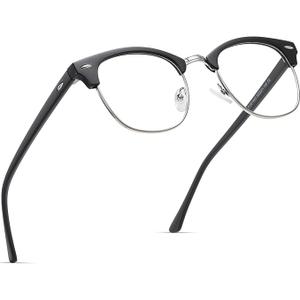 Blue Light Glasses for Men Semi Rimless Rectangular Computer Glasses +2.50