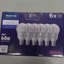 E17 Intermediate Base LED Bulb, 6W (60 Watt Equivalent) G14 Globe Ceiling Fan Light Bulbs, Daylight White 5000K, 600 Lumens, Non-Dimmable, Pack of 6