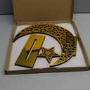 Eforcase Ramadan Decorations Table Decor Wood Eid Mubarak Kareem Table Sign Acrylic Mirror Hollow Moon with Star Ornament for Muslim Party Tabletop Centerpiece Decor Islamic Eid Decoration Gold Moon