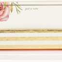 Graphique Coral Floral Flat Notes with Cursive "Just a Note" Message  Note Card Stationery Set Embellished with Gold Foil, 50 Note Cards and Matching Envelopes for Thank You Notes, 5.625" x 3.5"