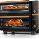 Ninja Double Oven Pro Smart XL Countertop Oven & Air Fryer | 30.2 Qt Capacity |12-in-1 Versatility with Smart Finish & DualZone Tech to Cook 2 Meals at Once | Fit up to 4.5lb Chicken | Onyx | DCT801BK, 18.7 in L x 17.2 in W x 14 H