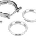 JOIKIT 2 Pack 4 Inch Exhaust V Band Clamp Stainless Steel V Band Clamp with Male Female Flanges for Turbo Pipes, Exhaust System, Downpipe Assembly,Fits 4" OD Pipes