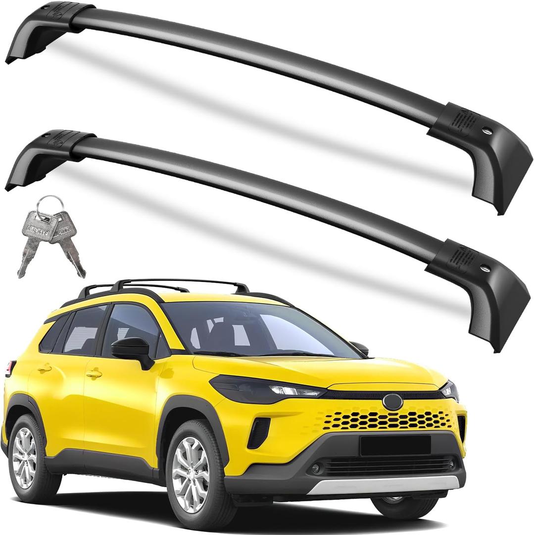 Wonderdriver Lockable Roof Rack Cross Bars 260lbs Compatible with Toyota Corolla Cross 2022-2026 (with Flush Side Rails),Heavy Duty Aluminum Anti-Theft Lockable Metal Lock Roof Rails Crossbars