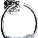BOPai Drill Free Powerful Vacuum Suction Cup Towel Ring Shower Washcloth Hand Towel Round Holder (Chrome)