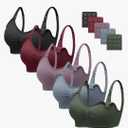 Angelhood Nursing Bra 5 Pack Womens Maternity Breastfeeding Seamless Wireless Sleep Bra with Extenders, XXL