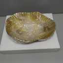 Large Decorative Bowl decor, Scalloped Pedestal Bowls,Modern Home Decor,Ruffle Decor,Stylish Key Bowl for Entry Table,Decorative Fruit Bowl for Kitchen Counter, Golden