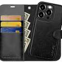 OCASE for iPhone 15 Pro Max Case Detachable Wallet Case with Card Holder, [2 in 1] PU Leather Flip Folio Case with RFID Blocking Stand Shockproof Phone Cover 6.7 Inch, Black