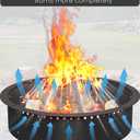 39 Inch Smokeless Fire Pit Ring Insert Outdoor, Heavy Duty Metal Steel DIY Firepit Rim Liner Round Campfire Rings for Outside Wood Burning Above or In-Ground, Black