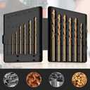 Cobalt Drill Bit Set, 13Pcs M35 High Speed Steel Jobber Length Drill Bit Kit for Hardened Metal, Stainless Steel, Cast Iron, Wood and Plastic, with Index Storage Case, 1/16"-1/4"