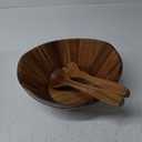 Gibson Home Sherwood 3-Piece Acacia Wood Salad Bowl Set, 32 quarts