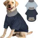 cyeollo 2 Pack 3XL Dog Sweaters for Large Dogs, Strechy Soft Fleece Sweatshirt for Dogs Boy Girl Turtleneck Warm Winter Big Dog Clothes with Sleeves, Navy & Light Blue XXXL