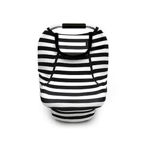 ACRABROS Car Seat Covers for Babies,All Season Infant Carseat Cover Canopy for Boys and Girls,Stretchy Adjustable Peeping Window with Mesh Cover,Warm Breathable Universal,Black White Stripe