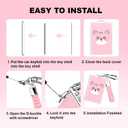 ACEBOY for Cybertruck 2023 2024 2025 Key Card Holder,TPU Key Case Including Chain for Tesla Model S/X/ 3/ Y Protector Cover (Pink)