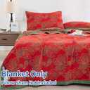 100% Cotton Muslin Blanket Jacquard Red Paisley Quilt, Super Soft 3 Layers Gauzy Breathable Reversible Lightweight Bed Cover Bedspread Coverlet for All Seasons, King(98"x94"), No Pillow Sham