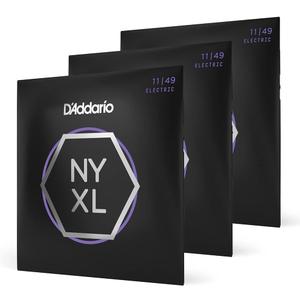 D'Addario Electric Guitar Strings, NYXL Nickel Plated, NYXL1149-3P, Medium Gauge 11-49, 6-String Set, Pack of 3