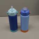 Kids Insulated Water Bottle with Pop-Open Straw & Spout 2-in-1 Lid, 18oz Leak Proof 18/8 Stainless Steel Vacuum Tumbler, BPA-Free Kids Cup For Travel School Boys Girls Toddler, 2 Packs Sea World