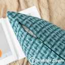 UGASA Outdoor Waterproof Pillow Covers Pack of 2 Weaving Texture Water Resistant Outside Decorative Pillow Cases for Patio Garden Porch Yard Bench Tent 16x16 Inch, Teal