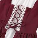 Renaissance Costume Women Medieval Fairy Elf Irish Dress Adult Halloween Costumes Viking Chemise with Accessories (XL)