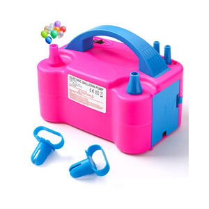Balloon Pump Electric, Portable Automatic Dual Nozzle Inflator 110V 600W with Tying Tools for Birthday Gender Reveal Baby Shower Balloons Party Decorations