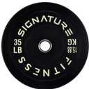 Signature Fitness 2" Olympic Bumper Plate Weight Plates with Steel Hub (Black)