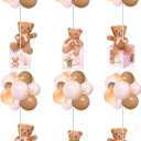 Lenwen 6 Sets Pink Bear Decorations for Baby Shower, Baby Letter Boxes Baby Shower Table Centerpieces Bear Stuffed Animals Balloon with Stand Bear Plush Toy Baby Boxes for Birthday Party Wedding