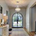 11" Brushed Nickel Hammered Glass Pendant Light, Kitchen Island