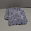 FUTEI Dusty Blue Decorative Throw Pillow Covers Set of 2, 18x18 Inch Soft Fluffy Faux Fur Plush Striped Cushion Cases, Modern Home Decor for Couch Bed Living Room