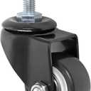 GXYY uoboeuq 1.5 Inch Swivel Caster Wheels PU 360 Degree Threaded Stem Caster Wheel M8 x 25mm, 330lb Total Load Capacity, Pack of 4