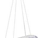 Modern Crystal Chandelier Light 24W 6000k,Oval LED Crystal Pendant Chandeliers Chrome for Dining Room Living ROM Bedroom