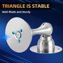 4 Pack Magnetic Door Stop No Drilling Door Stop with 3D Adhesive Tapes Keep Door Open Door Stainless Steel Screws for Stronger Mount (Silver)