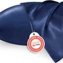Bedsure King Size Satin Pillowcase Set of 2 - Navy Silky Pillow Cases for Hair and Skin with Envelope Closure, Similar to Silk Pillow Cases, Gifts for Women Men, 20x36 Inches, 2 Pcs