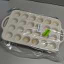 Regular 12 Cup and Mini 24 Cup Nonstick Cupcake Pan Set Silicone Muffin Pan for Baking Silicone Cupcake Mold with Metal Reinforced Frame BPA Free (2 Pcs, Cream)