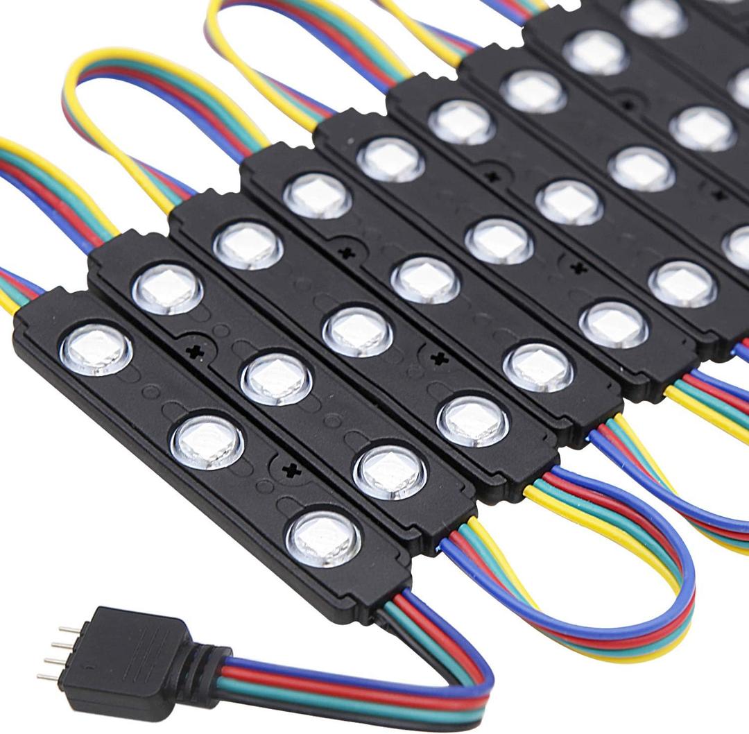 LED Window Lights LED Modules Waterproof Storefront Light Business Decorative Lights for Advertising Signs Business Store Light 12V 5050 100FT RGB (10 Packs) (RGB (Red, Green, Blue))