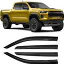 Rain Guards Fit for Chevy/Chevrolet Colorado Crew Cab 2023 2024 2025 2026, Durable Tape-On Side Window Wind Deflectors & Visors 2023-2026 GMC Canyon Crew Cab Rain Guard Black 4 PCS