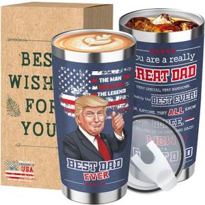 Valentines Day Gifts for Dad - 20 oz Stainless Steel Tumbler, Valentines Day Gifts for Dad from Daughter Son and Wife, Funny Father Valentine's Day Gift, Cool Valentine's Tumbler, Coffee Cup (Navy Blue Dad)